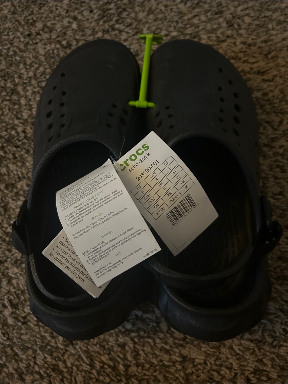 CROCS Kids Black Slip-On Clog